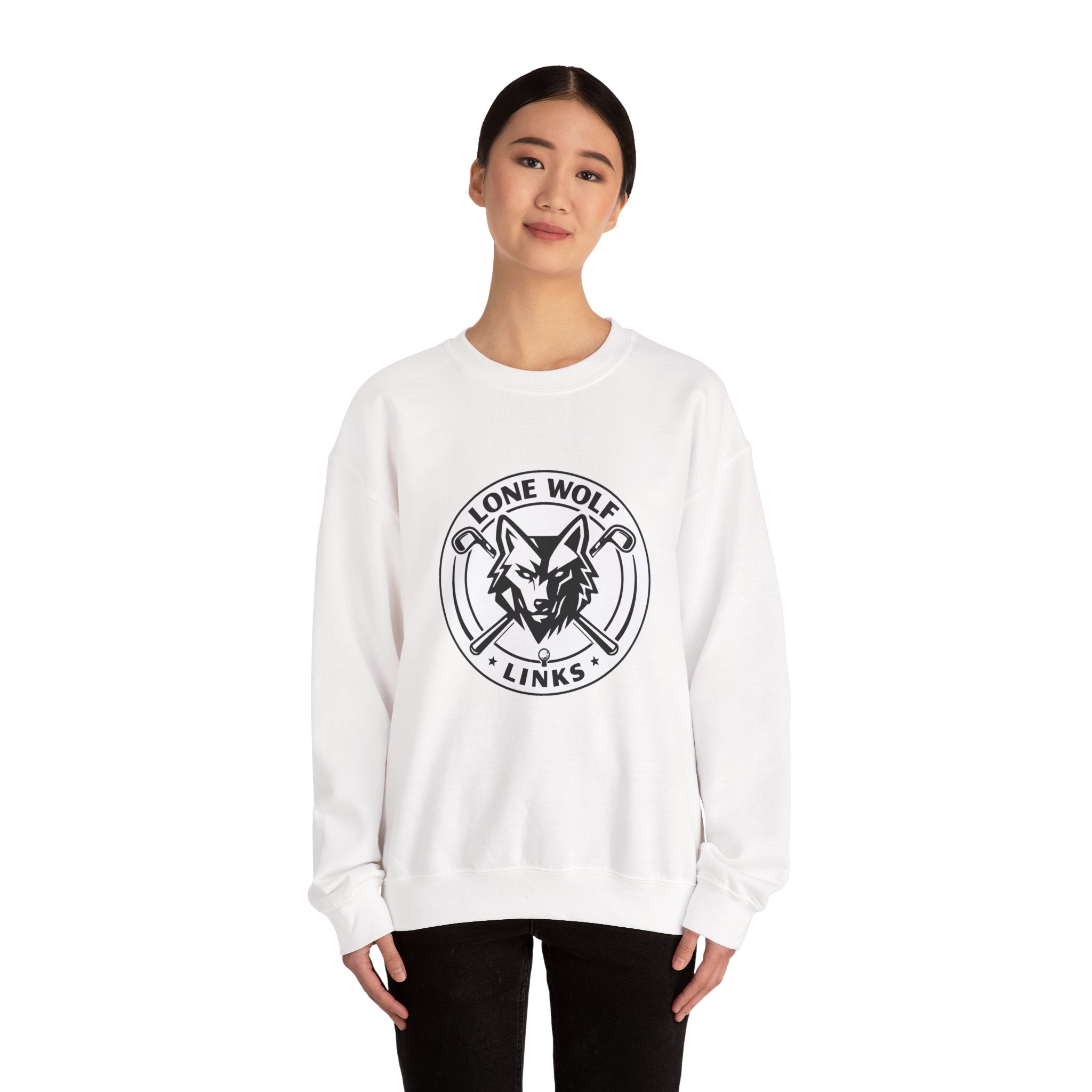 Lone Wolf Links Crewneck Sweatshirt - Unisex Golf Club Logo Pullover