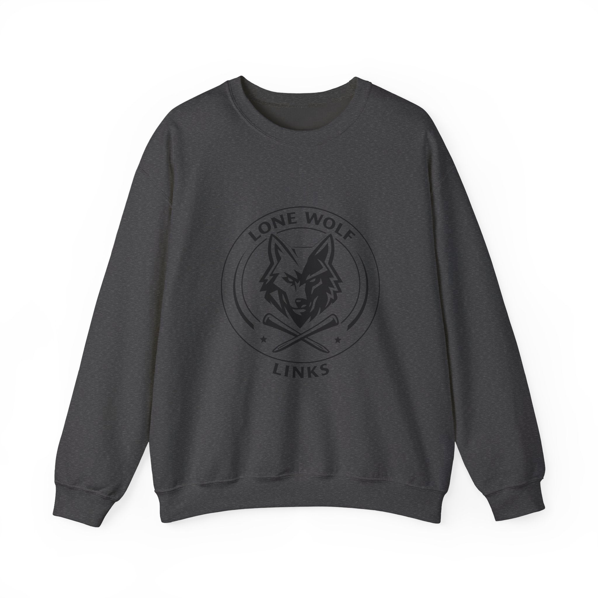 Lone Wolf Links Crewneck Sweatshirt - Unisex Golf Tee Logo Pullover