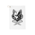 Lone Wolf Golf Towel - Black Wolf Head with Crossed Clubs Golfing Towel